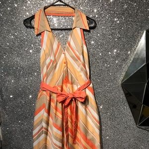 Nina Leonard cutout back dress